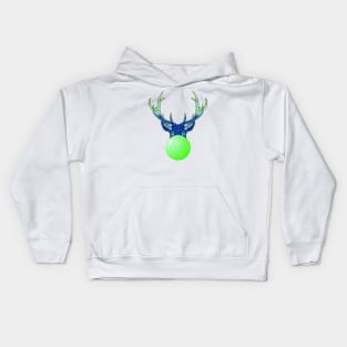 Green Bubblegum Reindeer Kids Hoodie